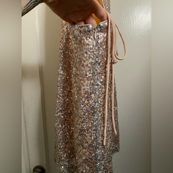 Pink Sequin Backless Mini Party Dress sz Med barbiecore - Picture 7 of 10